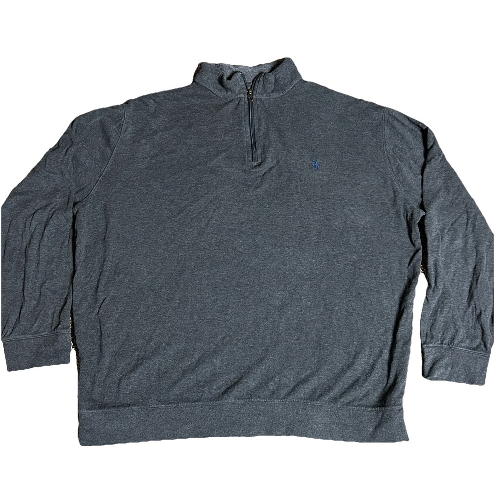 Polo Ralph Lauren Sweater Dark‎ Gray 1/4 Quarter Zip Sweatshirt Mens XL